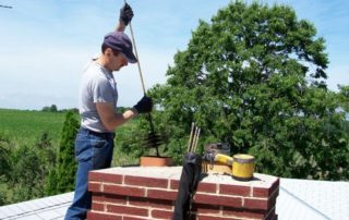 A chimney expert at work
