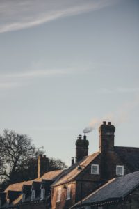 A home with a chimney
