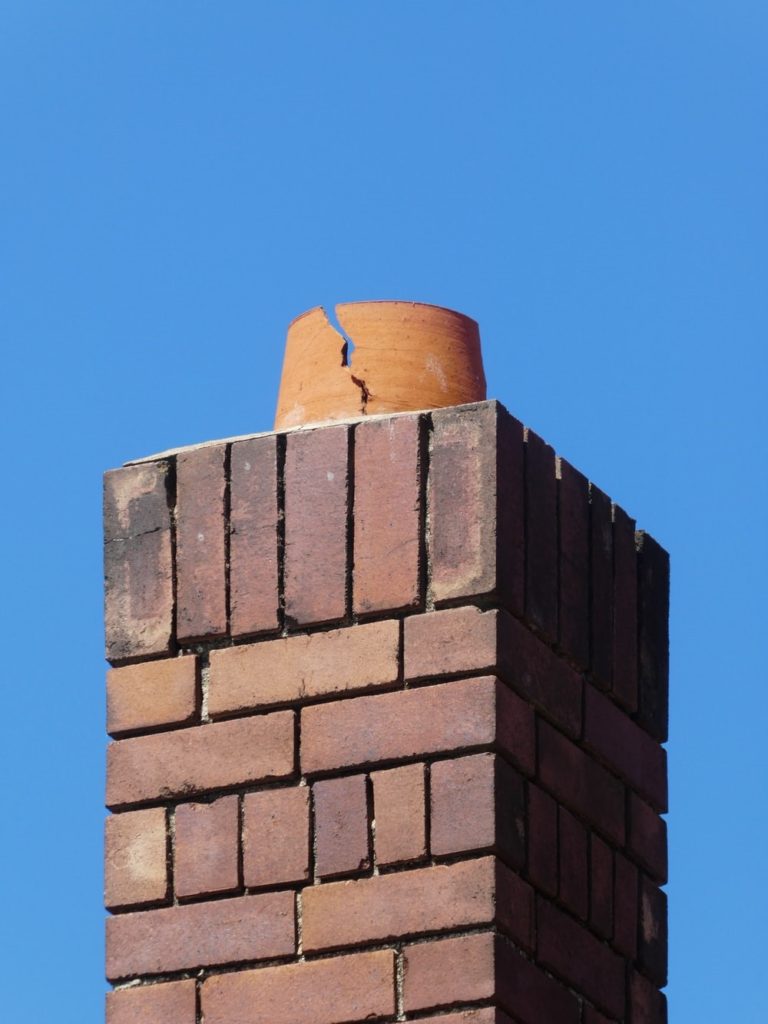 Cracked chimney crown